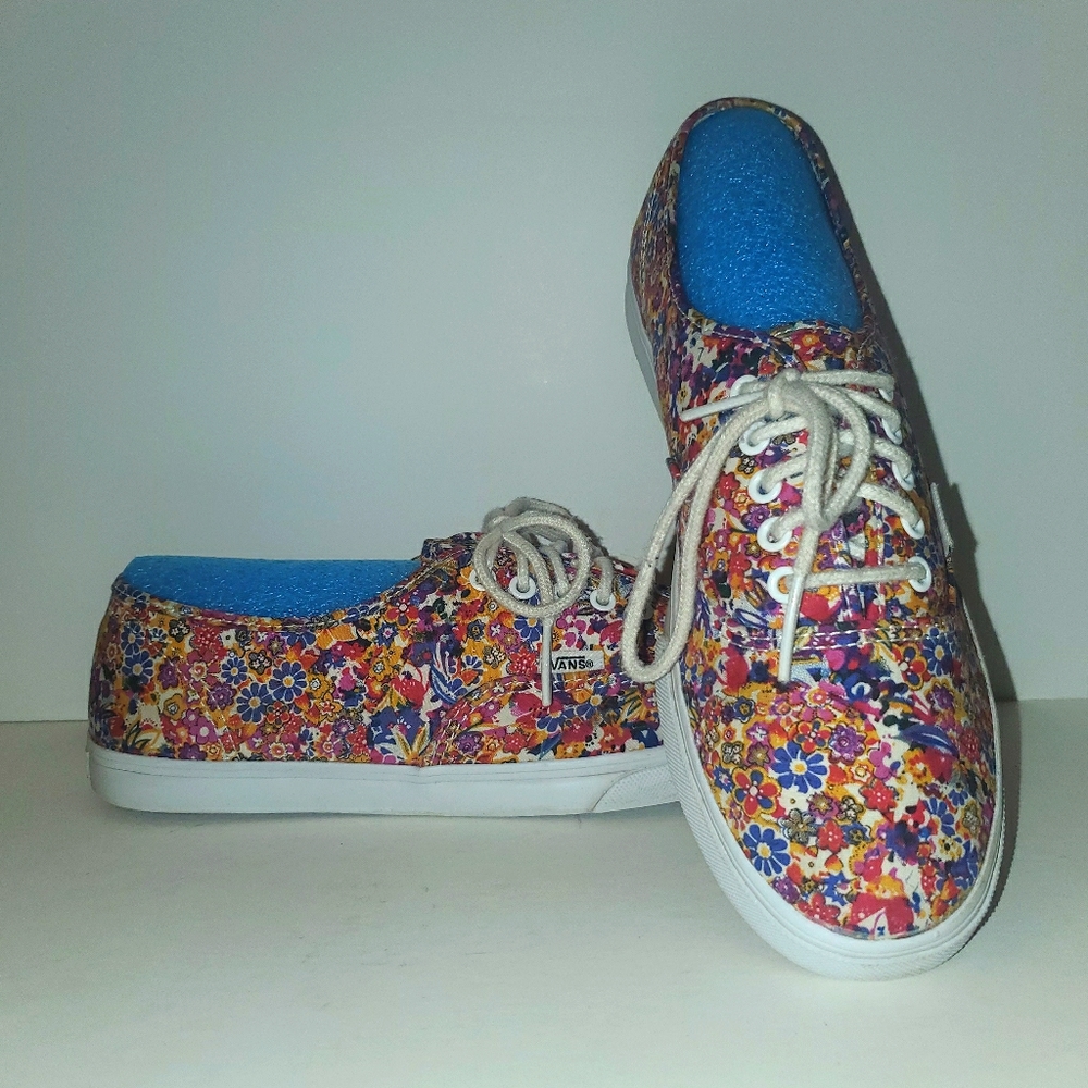 Vans Womens Floral Sneakers Shoes Sz 9 Flowers Sum